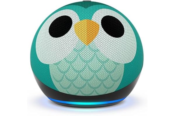 Echo Dot (5th Gen, 2022 release) Kids | Designed for kids, with parental controls | Includes 1 Year of Amazon Kids+ | Owl