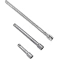 DAKCOS 1/4 Inch Drive Extension Bar Set 3 Pieces Socket Extension 2, 4, 6 Inch Long Chrome Vanadium Steel
