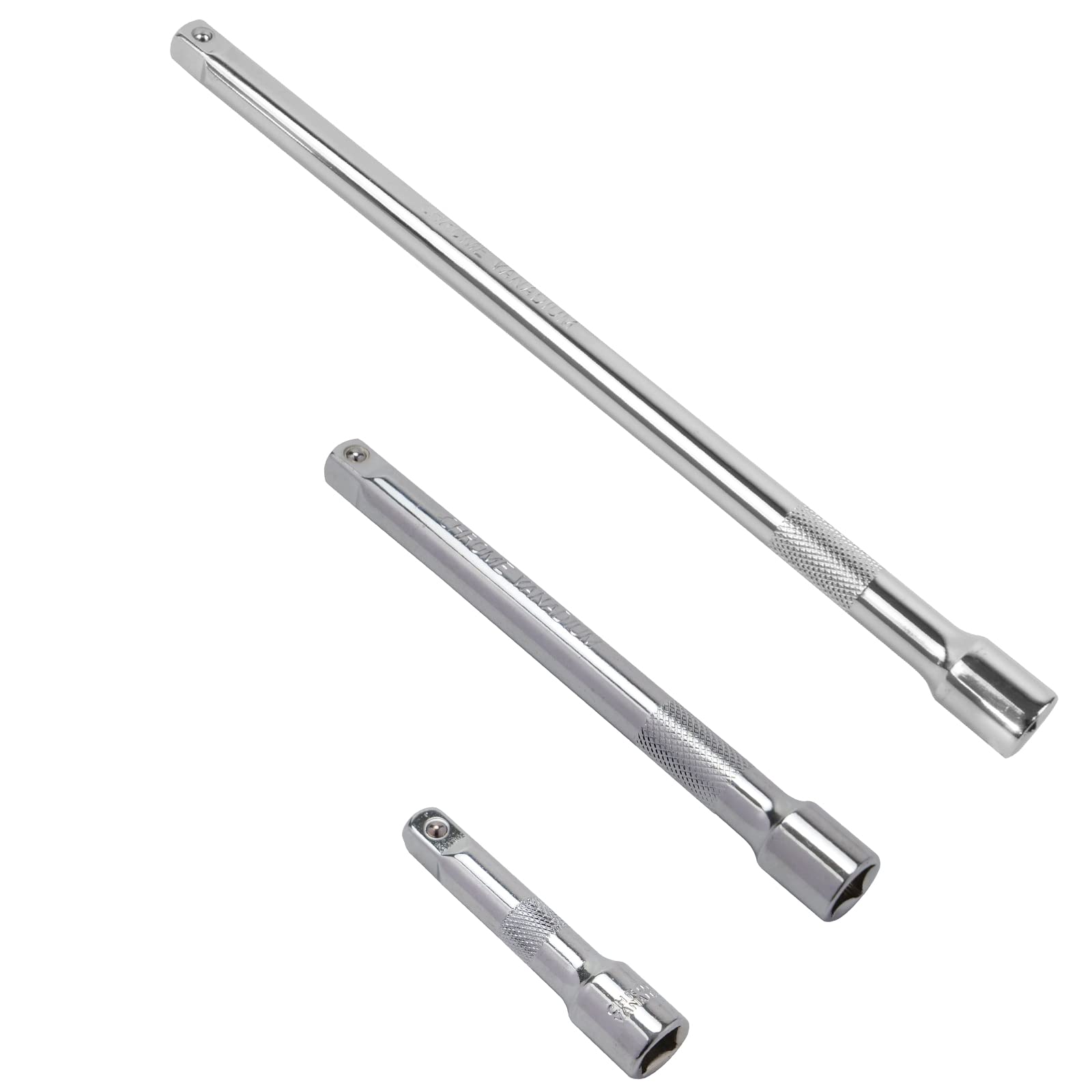 DAKCOS 1/4 Inch Drive Extension Bar, 3 Piece Socket Extension Bar Set, Extensions Socket Tool, CR-V Steel