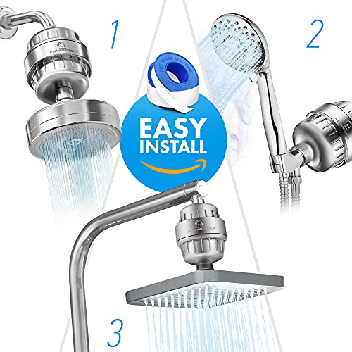 AquaHomeGroup 15 Stage Shower Filter with Vitamin C for Hard Water
