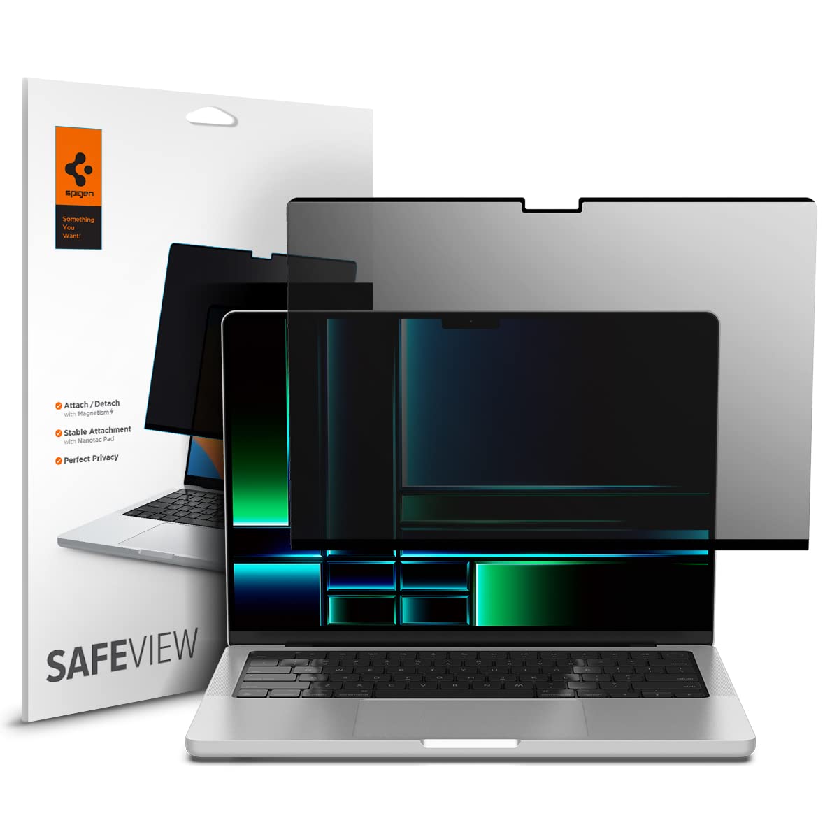 Spigen SafeView Privacy Filter Screen Protector for MacBook Pro 14 inch (M5 Pro 2026 / M5 Max 2026 / M5 2025 / M4 series / M3 series / M2 series / M1 series) - 1 Pack