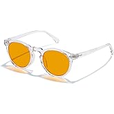 ZIHVEUC Amber 99% Blue Light Blocking Computer Reading Glasses Orange Lens for Better Sleep, Eye Strain Men Women Sun Readers