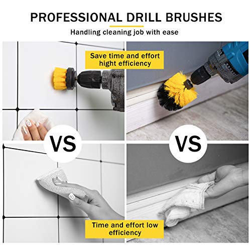 [4 Pack Set] Auto Detailing Drill Brush Set , Wheel Cleaner Brush , Car