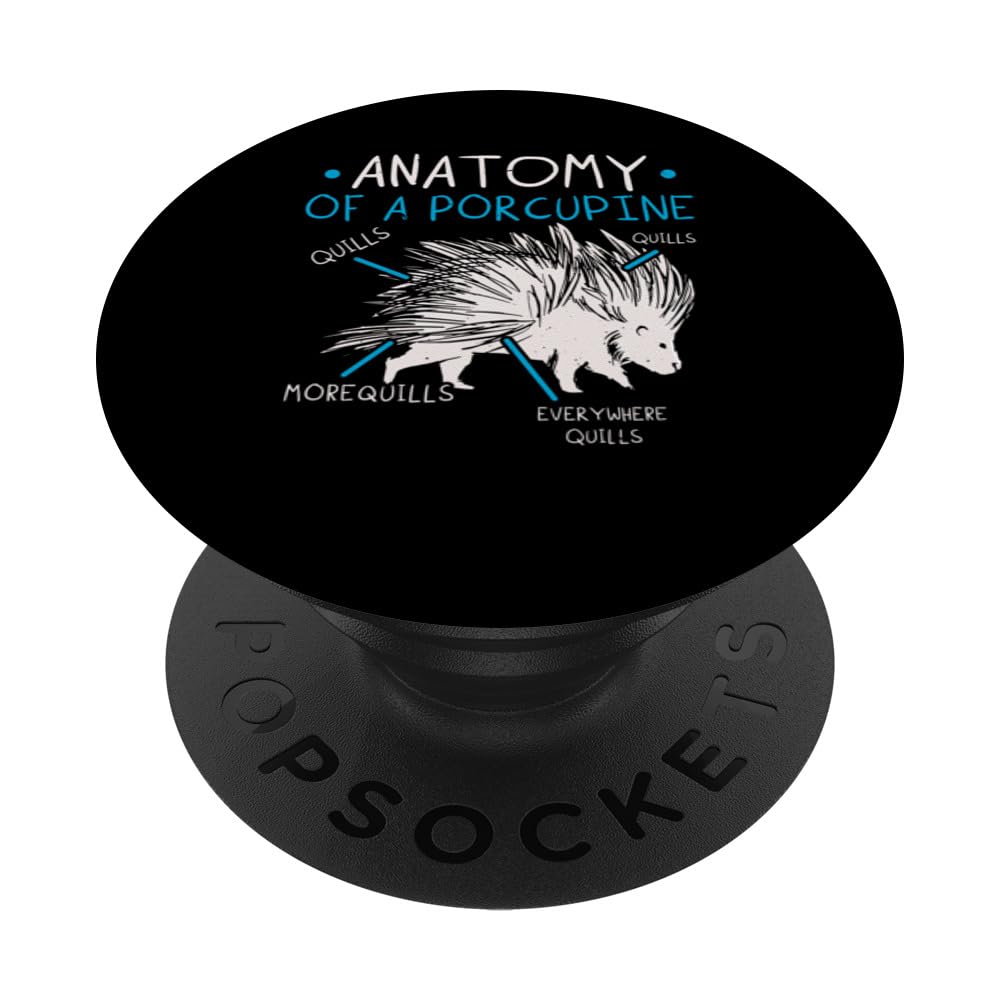 Anatomy Of A Porcupine Prickly Rodent Animal Porcupine PopSockets Adhesive PopGrip