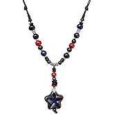 Zlanderah Adjustable Ceramic Beaded Necklace for Women, Boho Handmade Flower Pendant Necklace, Hippie Jewelry for Mom and Wife