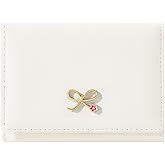 Sunwel Fashion Girls Cute Coquette Bow Wallet with Pink Froral Small Wallet Cash Pocket Card Holder ID Window Purse for Women (CREAM)