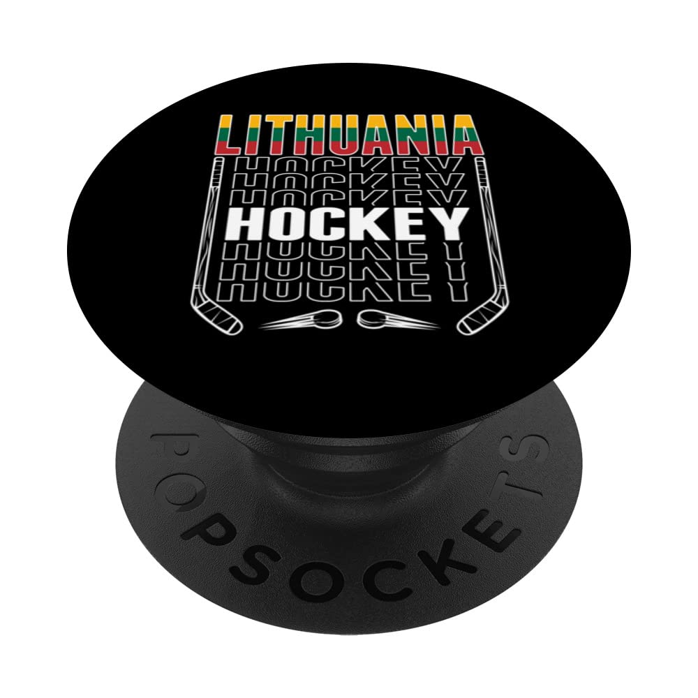 Lithuania Ice Hockey Fans Jersey Lithuanian Flag Puck Sticks PopSockets Swappable PopGrip