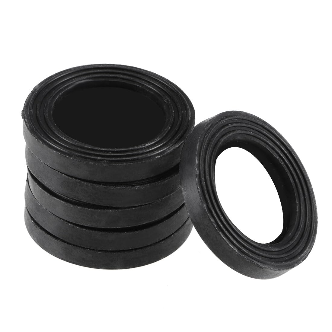 sourcing map Rubber Flat Washer 24mm OD 16mm ID 2.4mm Thickness with Stainless Steel Filter, for Faucet Pipe Water Hose, Pack of 6