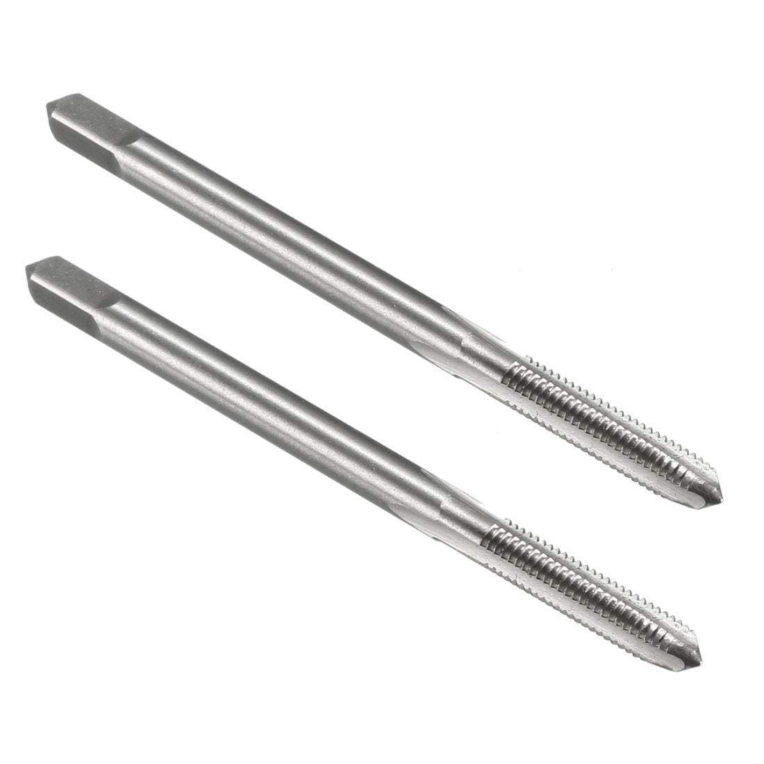 TOP-VIGOR 2Pcs M3 x 0.5mm Metric Machine Tap, H2 HSS Uncoated 3 Flutes Taper Plug Metric Tap, 0.5mm Pitch Screw Thread Tapping Threading Machinist Repair DIY Tool