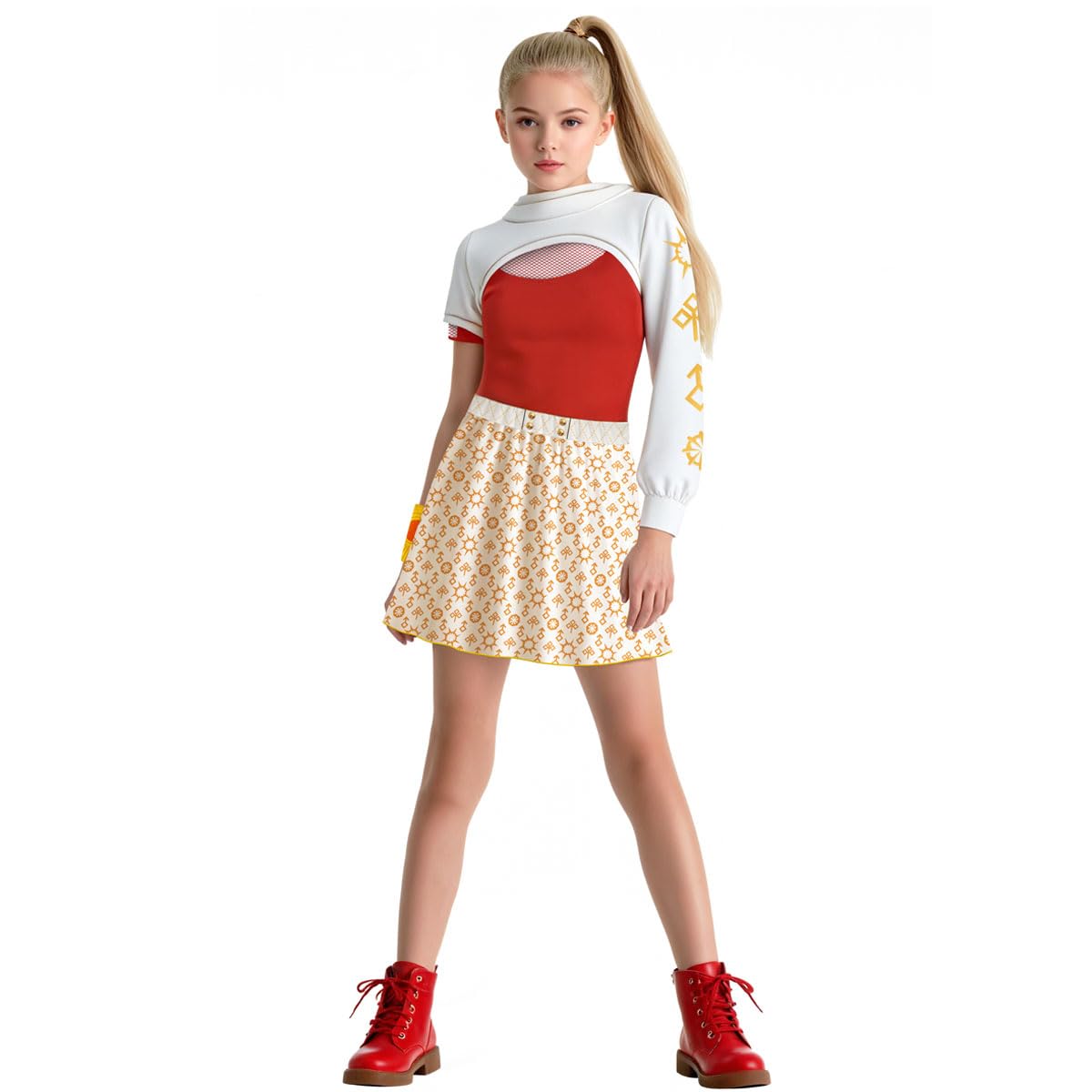 Photo 1 of ROSEZUZU Costume Zombies Girls Kids Daywalker Halloween Outfits 4PCS Day Walker Dress Up Suits Top Dress Hooded Coat Wristband