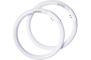 Konideke 7 Inch T5 22W Circular Bulb Compatible with Floxite Zadro Rialto Makeup Magnifying Vanity Mirror FC22 Round Fluorescent Light Bulb 6500K 2 Count