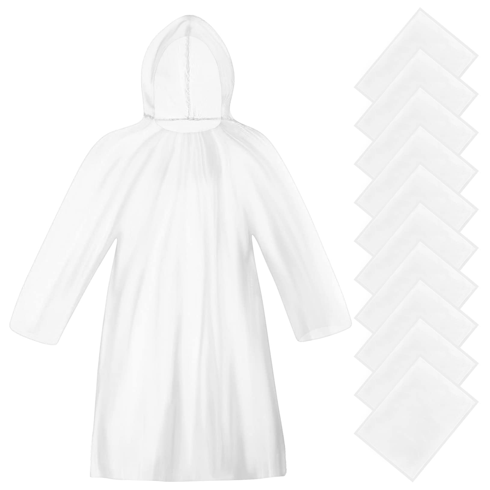 TONITTO 10 Packs Disposable Rain Ponchos, Emergency Waterproof Ponchos Raincoats for Women & Men Adult for Outdoor Camping, Recreation, Hiking，