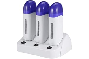 Nynelly Portable Triple Depilatory Roll on Wax Warmer with Heater Base for Women Men Hair leg,Armpit,Bikini