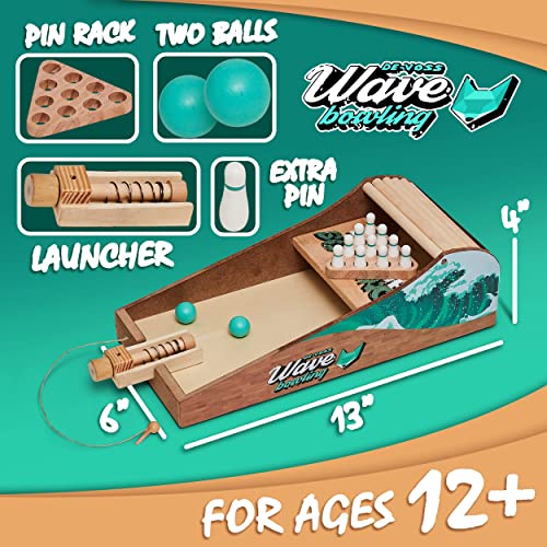 DeVoss Wave Bowling Desktop Game or Table Top Bowling Game Great for Family,Kids and Adult Fun