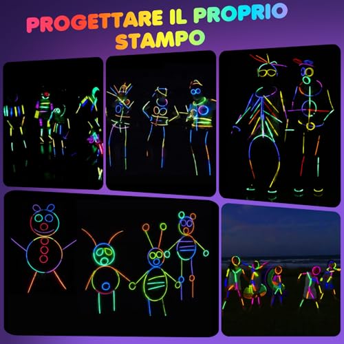 Ziitty Glow Glow Bracelets Fluorescent 7 Colours Neon Party Kit Children Adults Starlight 100 Glow Sticks and Connectors for Bracelets Glasses Gadgets for Comleanno Parties Carnival New Year 2026