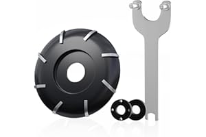 CSOOM Upgraded 3-9/16” (90mm) 8-Teeth Wood Turbo Carving Disc Set, for Polishing and Grinding, Wood Grinding Wheel ，with a Extra Spanner and Two Spacers, Universal for Most Angle Grinders