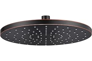 AONEON 10-Inch Overhead Rain Shower Head High Flow Large Waterfall Shower Head 2.5 GPM with Adjustable Swivel Angle, Oil-Rubb