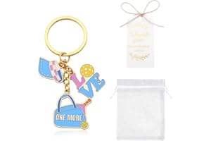 Pickleball Gifts Party Favors Pickleballs Keychain Thank You Tag Drawstring White Organza Bag Pickleball Lover Gifts for Men 