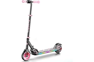 FanttikRide C9 Apex Kids Electric Scooter, Bluetooth Music Speaker, Colorful Light for Kids 8-12, 3.9-5.2 ft, 132 lbs, 5 Miles Range, Up to 40 min Ride Time, 5/8/10 MPH, 3 Adjustable Heights