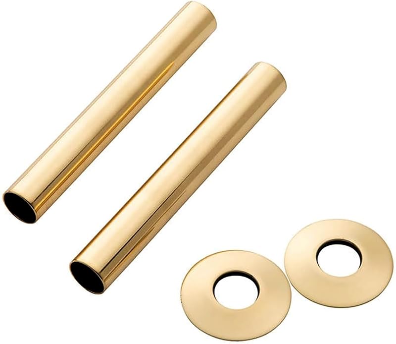 Arroll Antique Brass Radiator Pipe Shroud Kit 130 x 18mm Solid Brass Sleeves