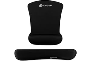 iCasso Keyboard Wrist Rest and Mouse Wrist Rest Pad, Made of Memory Foam, Ergonomic Support, Easy Typing and Relieve Wrist Pain, Perfect for Gaming, Computer, Office, Laptop (P-Diablo)