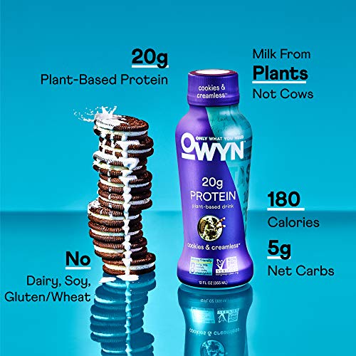 Owyn Vegan Protein Shake, Cookies & Creamless, 20g Plant Based Protein