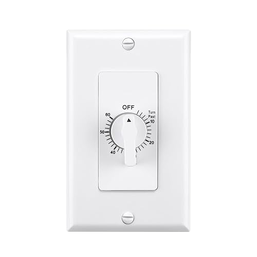 BN-LINK 60 Minute Spring Wound Bathroom Fan Timer Switch, Mechanical ...