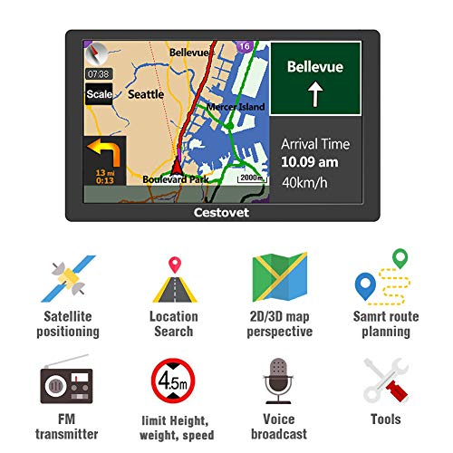 GPS Navigation for Car, Big Touchscreen Trucking GPS 8GB SAT NAV System
