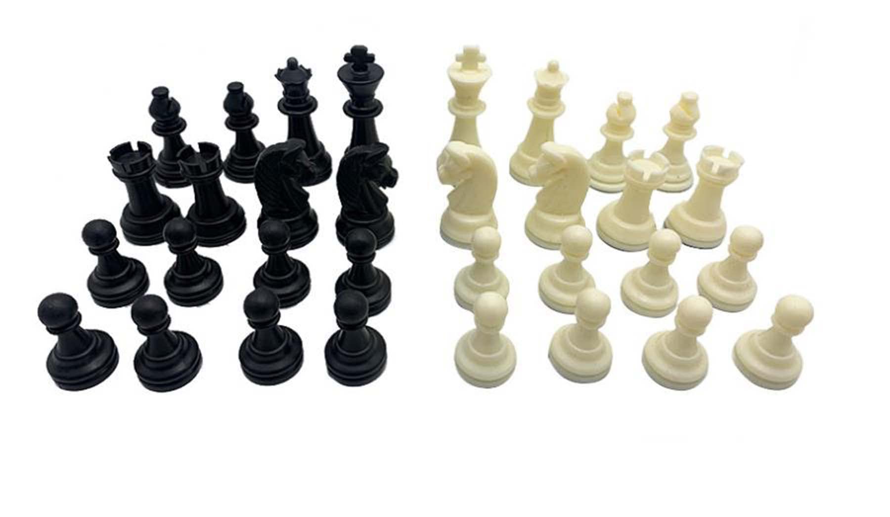 Palmetto Housewares Chess One Set 32pcs No Board, Spare Chess Replacement Pieces Resin Made No Board Included (Medium-King75mm)