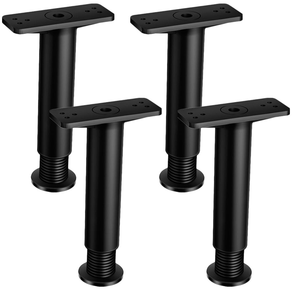 Veemoon 4pcs Bed Slats Support Leg, Adjustable Bed Frame Leg Retractable Heavy Duty Furniture Columns Retractable Heavy Duty Furniture Feet Bed Center Stabilizer, Plastic Steel (20-37CM)