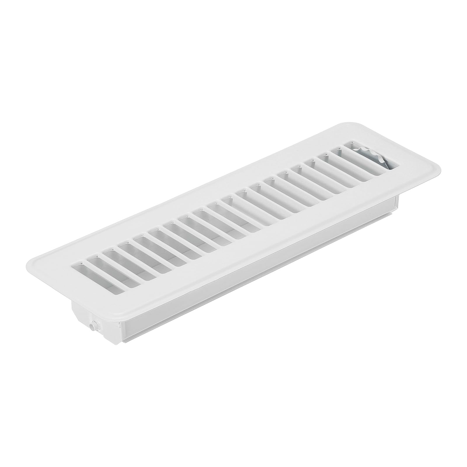 PATIKIL 10 x 2 Inch Floor Register, 1pcs Heavy Duty Air Vent Cover Steel Adjustable Decor Vents Easy Adjust Floor Grates for Sidewall Home Office, White