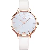 SHENGKE Creative Simplicity Women Watch Genuine Leather Elegant Women Watches Ladies Business Wristwatch(Black)