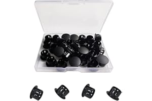 30 Pcs Black Plastic Hole Plugs 13mm (1/2") for Cabinet and Screw Holes
