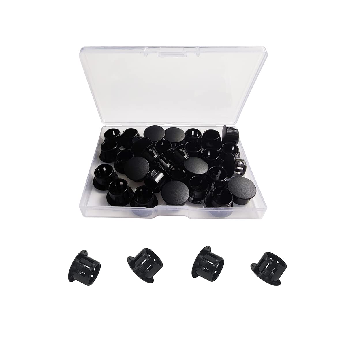 Photo 1 of 30 Pcs Black Plastic Hole Plugs 13mm (1/2") for Cabinet and Screw Holes