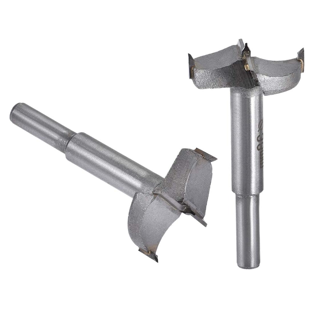 MACHSWON 2 PCS Forstner Drill Bits Tungsten Carbide Wood Hole Saw Opener Drill Bit 38mm+40mm Woodworking Drilling Boring Bit Cutter