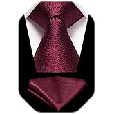 HISDERN Mens Ties Striped Ties for Men Formal Tie and Pocket Square Set Necktie for Wedding Business Graduation