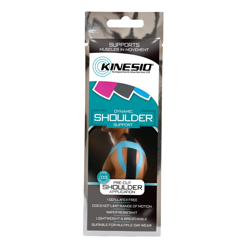 Kinesio Pre Cut Tape - Shoulder - 1 Application (Black/Blue Tape)