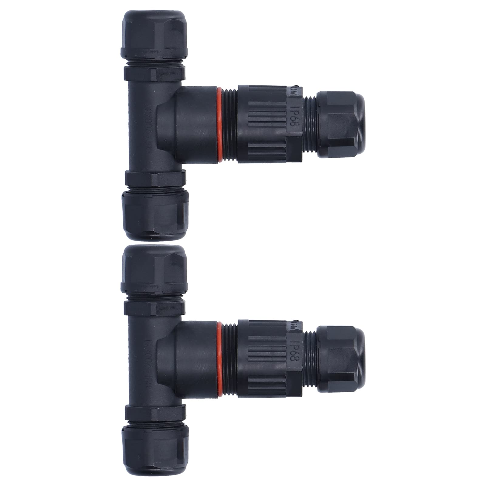 Junction Box Connector, Outdoor T Shape Connector IP68 Waterproof 2Pcs 32A for Street Lights(Three in three out)