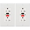 2 Pack - POWAWINI GFCI Outlet 20 Amp, UL Listed, Tamper-Resistant, Weather Resistant Receptacle Indoor or Outdoor Use, LED In