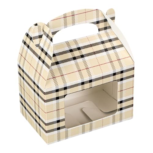 Restaurantware Paper Plaid Gable Box Take Out Container, 100 Pack