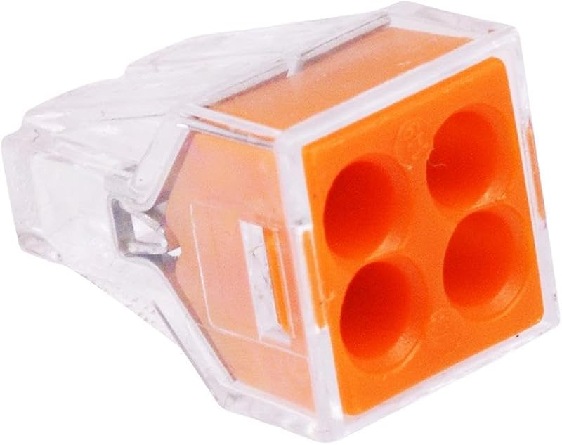 Wago 773-104 Orange 4-Way Push Connectors 2.5mm 24A 400V Pack 25