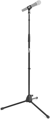 Tiger MCA21-BK Straight Microphone Stand with Tripod Base Black