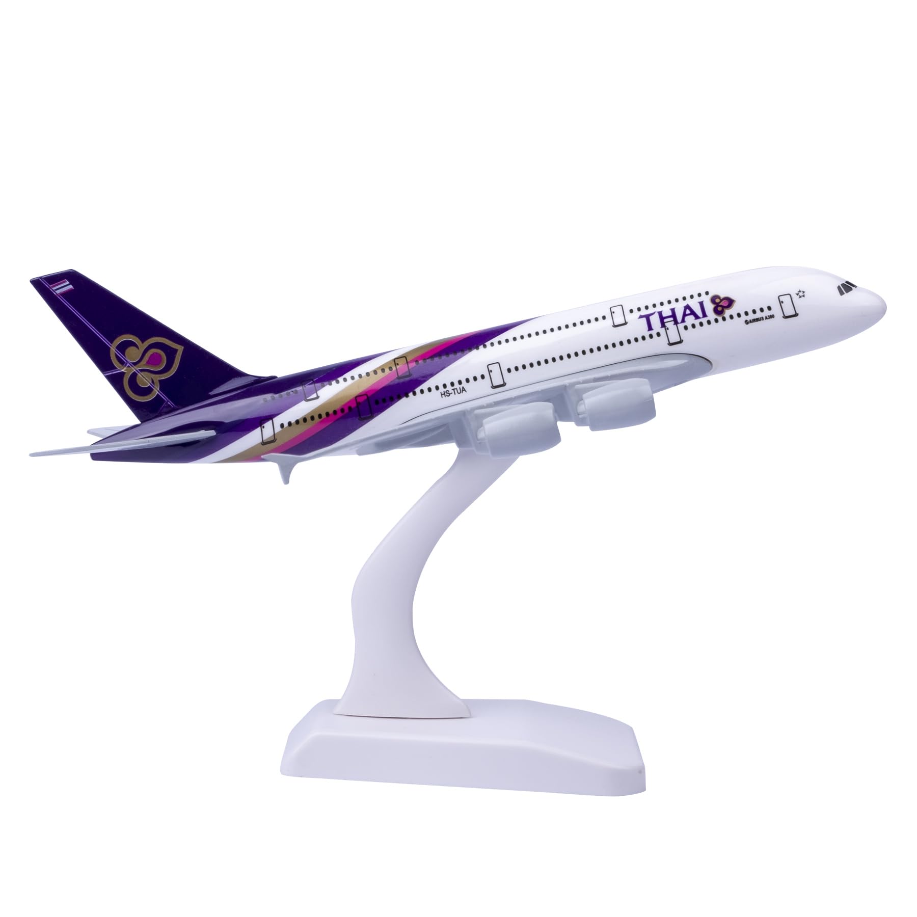 Bswath Model Airplane 1:300 Scale Model Thailand Airbus 380 Model Plane Metal Alloy Model for Gift and Decoration