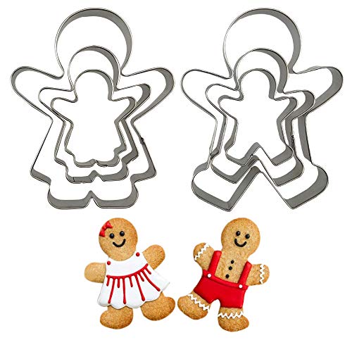 6PCS Cute Funny Gingerbread Boy and Girl Christmas Lebkuchen Cookie