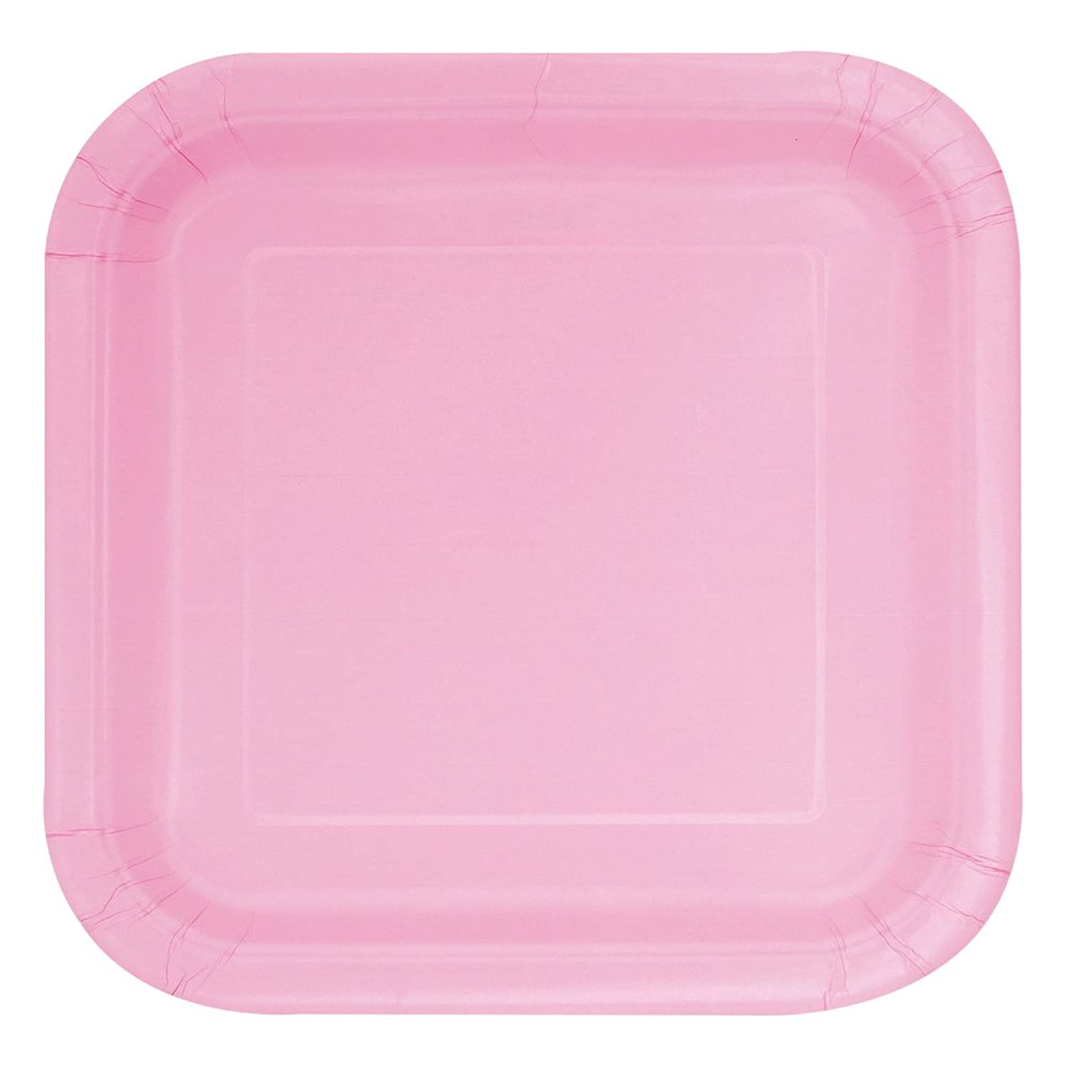 Lovely Pink Square Paper Dessert Plates (17cm) 16 Count - Elegant & Sturdy Party Tableware for Appetizers, Cakes and More