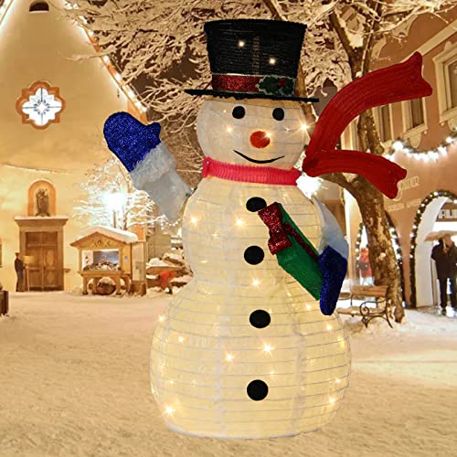 IJG 35.5 Inch Snowman Outdoor Christmas Decorations with Timing