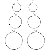 Big Gold Hoop Earrings for Women Hypoallergenic 925 Sterling Silver Post Thin Loop 14K Gold Plated Hoop Earrings Set for Women, 3 Pairs