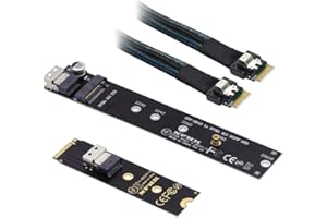 Xiwai NGFF M-Key NVME Male to Female Extension Cable 40cm with SFF-8654 Connector for Mainboard SSD 2280/22110