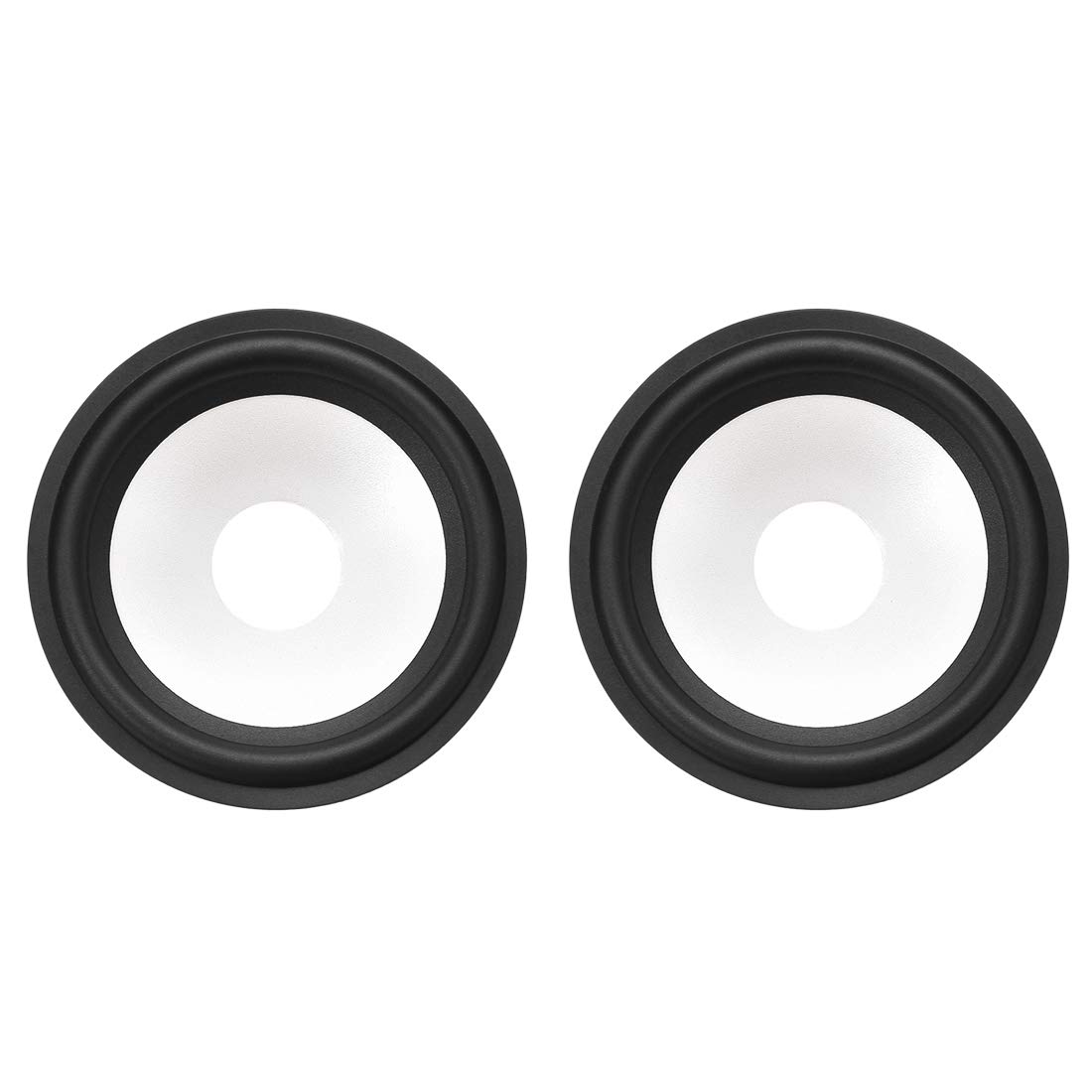 uxcell 4" Paper Speaker Cone Subwoofer Cones Drum Paper 1" Inner Diameter with Rubber Surround 2 Pcs