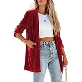 Velvet Blazers Jackets for Women Trendy Lapel Collar Blazer Velvet Suit Casual Business Long Sleeve Cardigan Outerwear